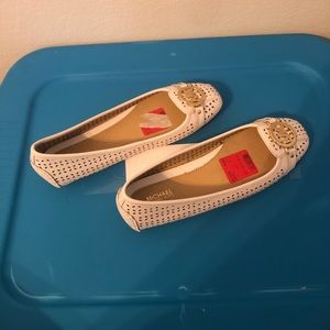 White MIchael Kors Flats